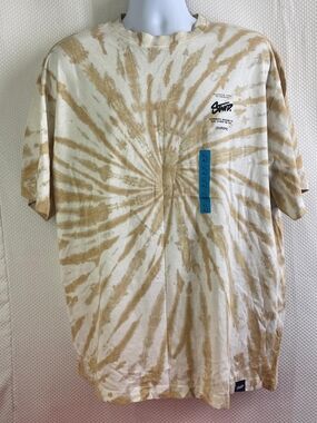 STWD Pull&Bear Brown & White Swirl Tie-Dye Tee Shirt Size XL